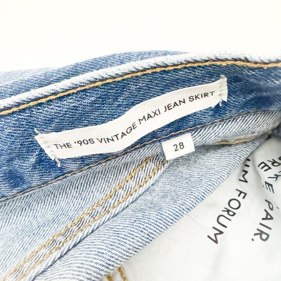 Denim Forum The '90s Vintage Maxi Jean Skirt Medium Wash Size 28 - Picture 3 of 6